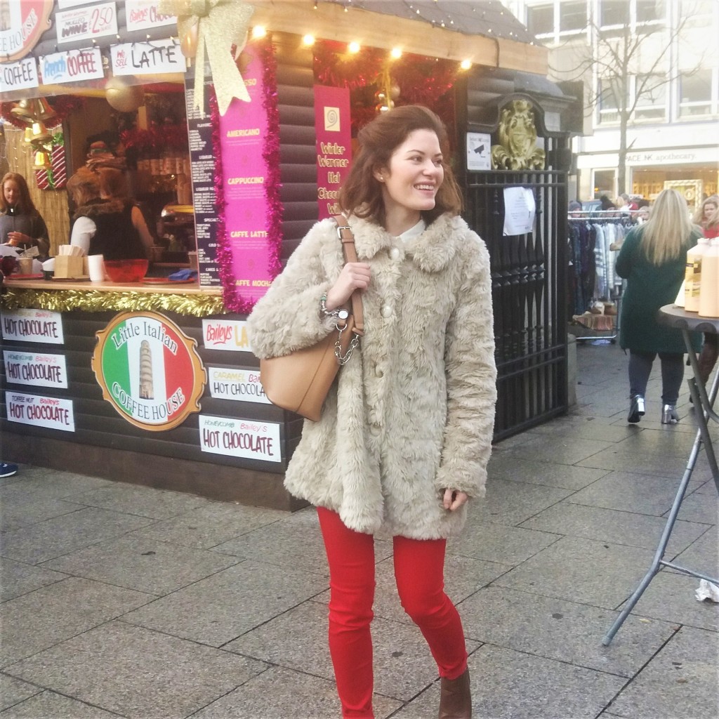 "At the Belfast Christmas markets, just after my Visa was approved"